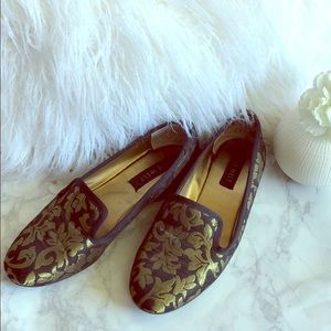 Black & Hold Baroque Smoking Slippers